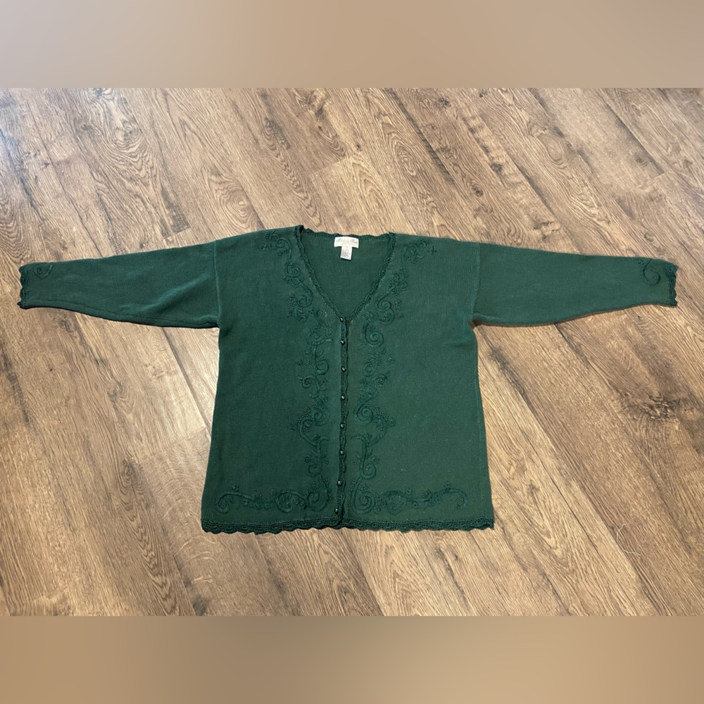 Vintage Kimberly Hope Beaded embroidered Sweater, Women’s L